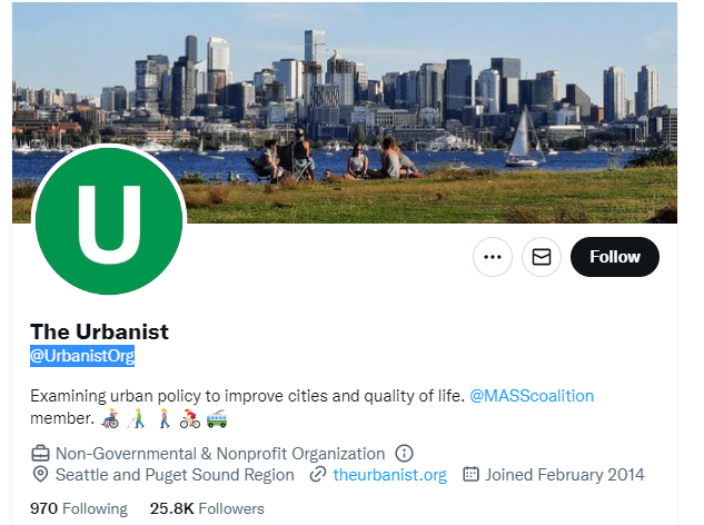 the urbanist twitter profile screenshot