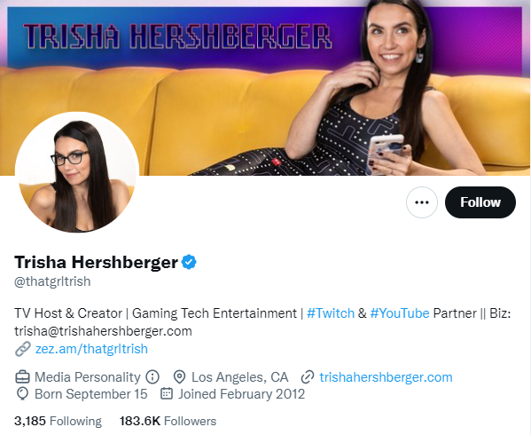 trisha hershberger twitter profile screenshot