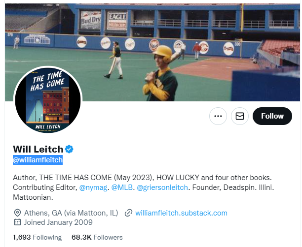 will leitch twitter profile screenshot