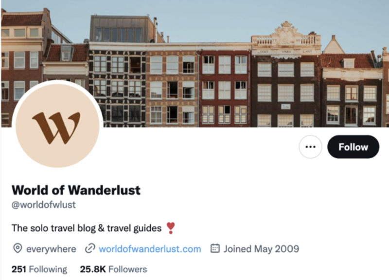 world of wanderlust twitter profile screenshot