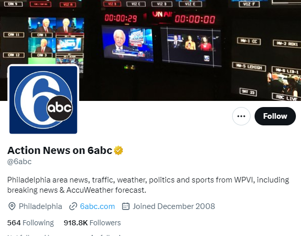 Action News on 6abc twitter profile screenshot