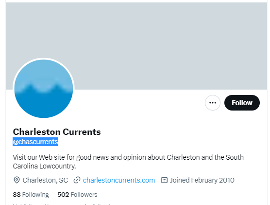 Charleston Currents twitter profile screenshot