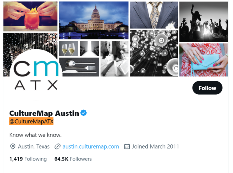 CultureMap Austin twitter profile screenshot