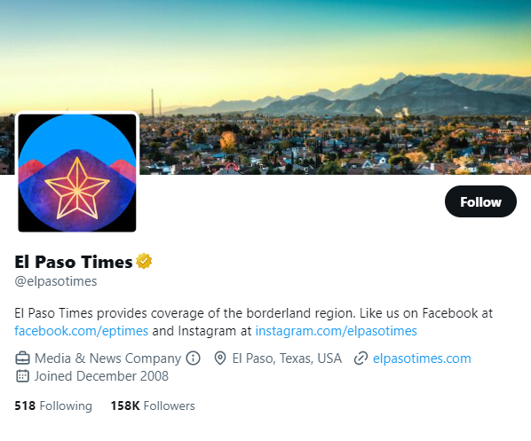 El Paso Times twitter profile screenshot