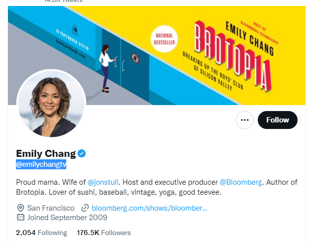 Emily Chang Twitter Profile Screenshot