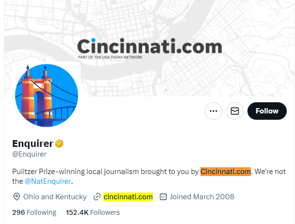 Enquirer twitter profile sreenshot