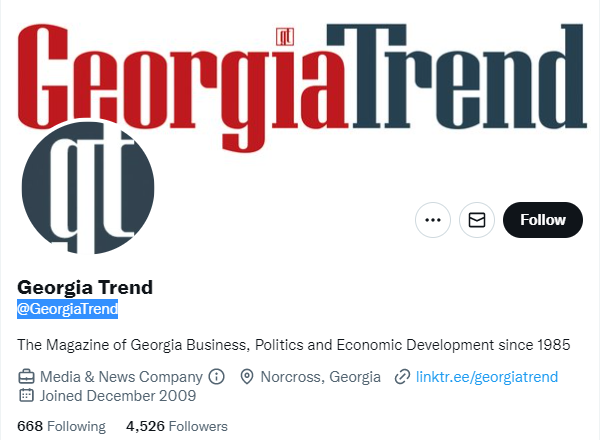 Georgia Trend Twitter Profile Screenshot