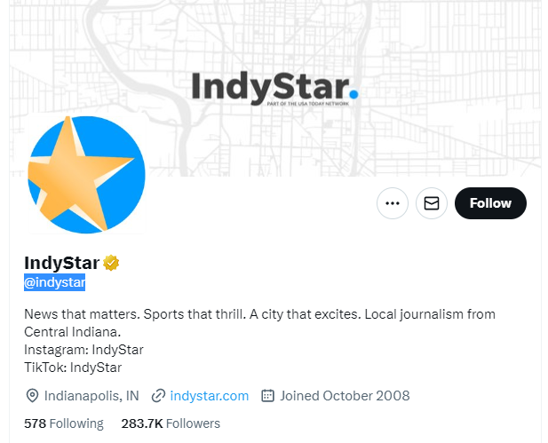 IndyStar twitter profile screenshot