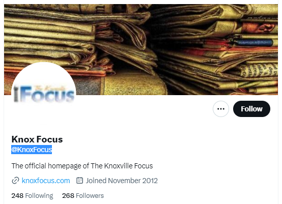 Knox Focus twitter profile screenshot