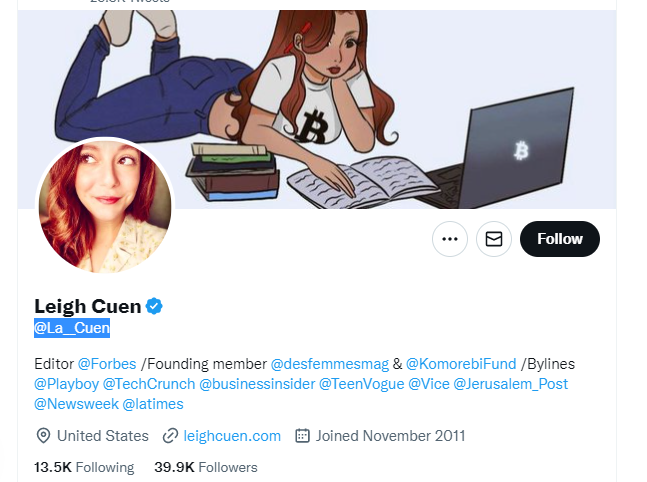 Leigh Cuen Twitter Profile Screenshot