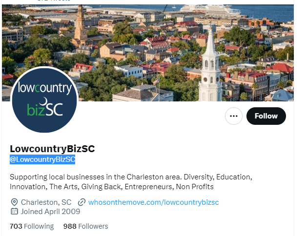 LowcountryBizSC twitter profile screenshi