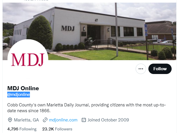 MDJ Online Twitter Profile Screenshot