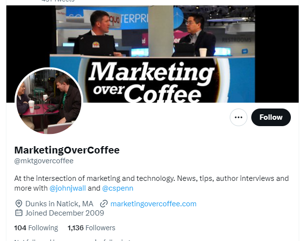 MarketingOverCoffee twitter profile screenschot