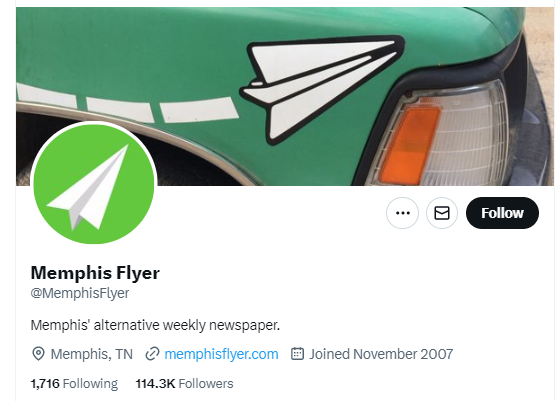 Memphis Flyer twitter profile screenshot