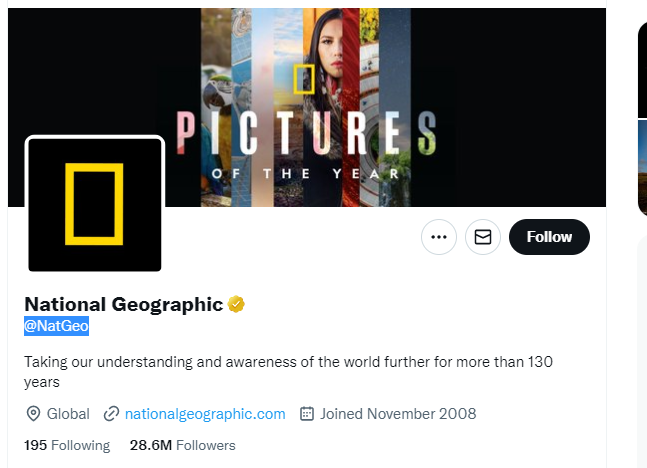 National Geographic Twitter profile screenshot
