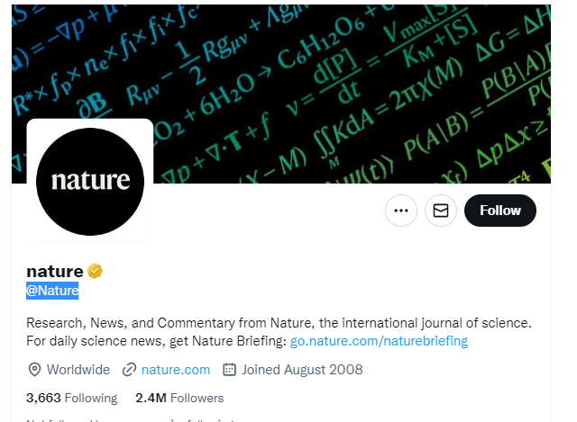 Nature Twitter Profile Screenshot