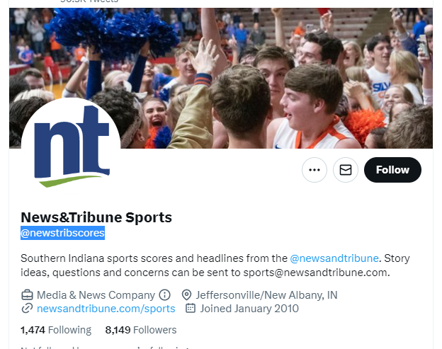 News&Tribune Sports twitter profile screenshot