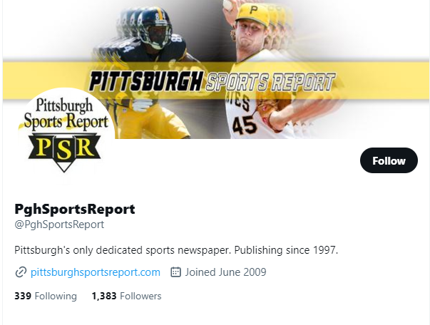 PghSportsReport twitter profile screenshot