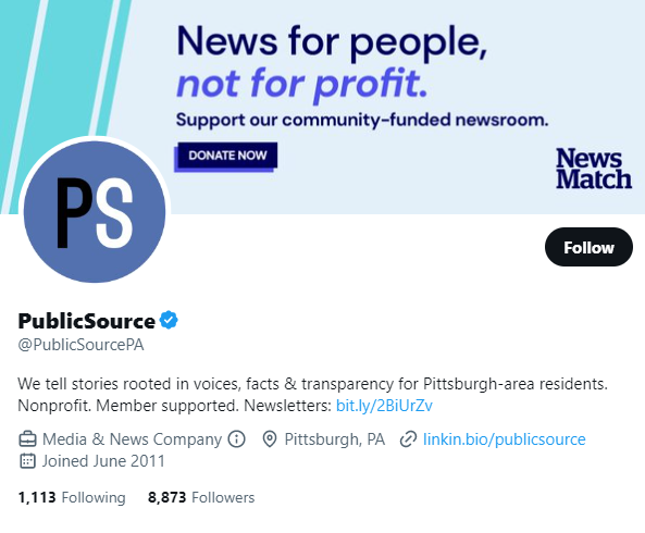 PublicSource twitter profile screenshot