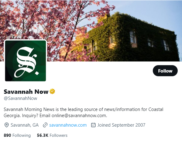 Savannah Now Twitter Profile Screenshot
