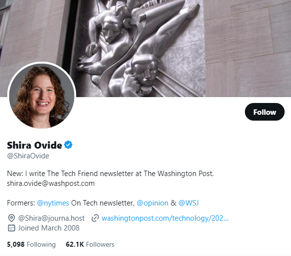 Shira Ovide Twitter Profile Screenshot