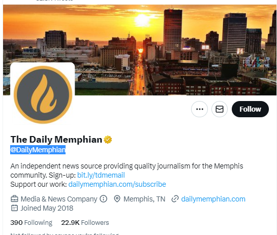 The Daily Memphian twitter profile screenshot