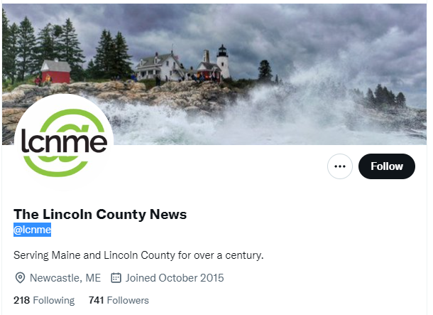 The Lincoln County News Twitter Profile Screenshot