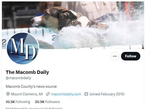 The Macomb Daily twitter profile screenshot