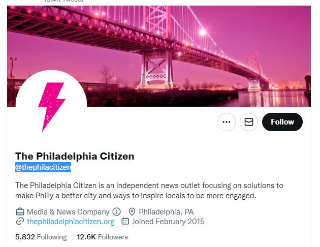 The Philadelphia Citizen twitter profile screenshot