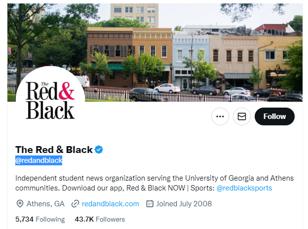 The Red & Black Twitter Profile Screenshot