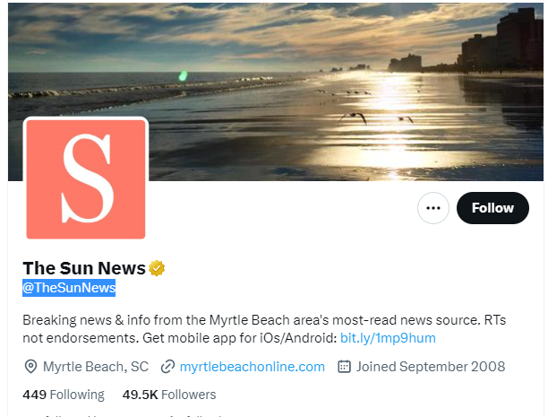 The Sun News twitter profile screenshot