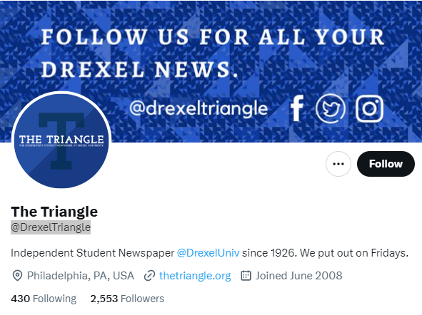 The Triangle twitter profile screenshot