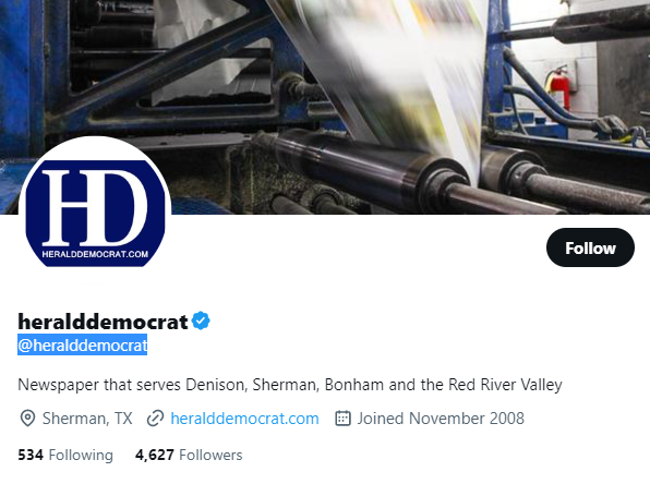 heralddemocrat twitter profile screenshot