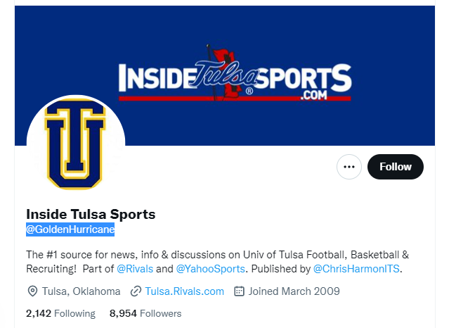 inside tulsa sports twitter profile screenshot