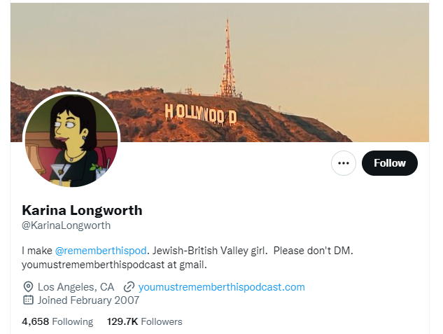 karina longworth twitter profile screenshot