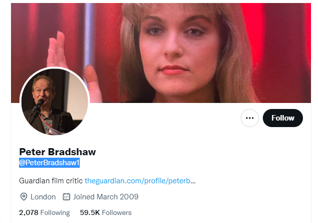 peter bradshaw twitter profile screenshot