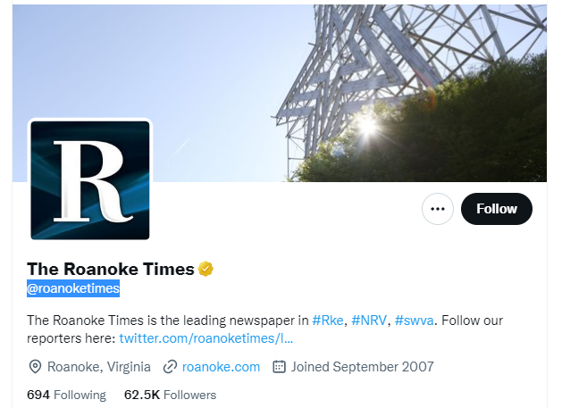 roanoke times twitter profile screenshot