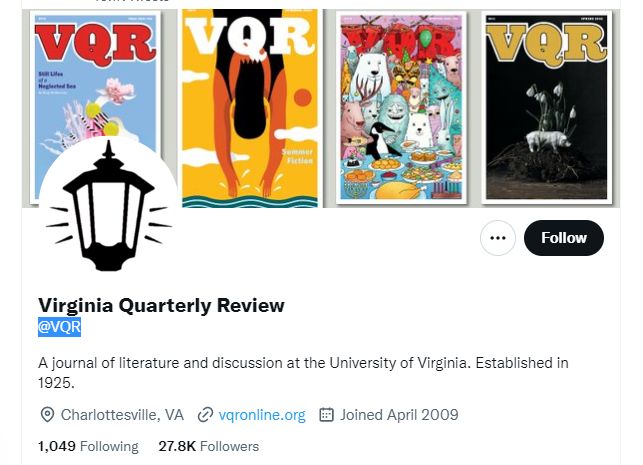 virginia quarterly review twitter profile screenshot