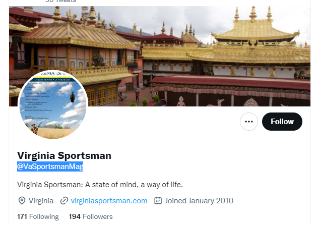 virginia sportsman twitter profile screenshot