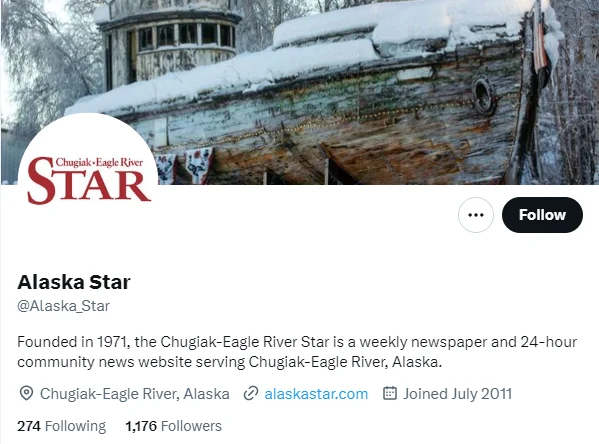 Alaska Star twitter profile screenshot