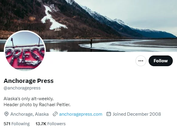 Anchorage Press twitter profile screenshot