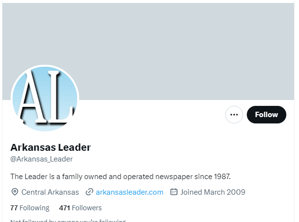 Arkansas-Leader-twitter-profile-screenshot