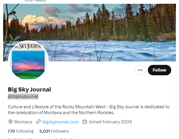 Big Sky Journal twitter profile screenshot