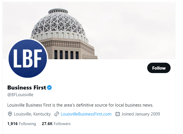 Business First twitter profile screenshot