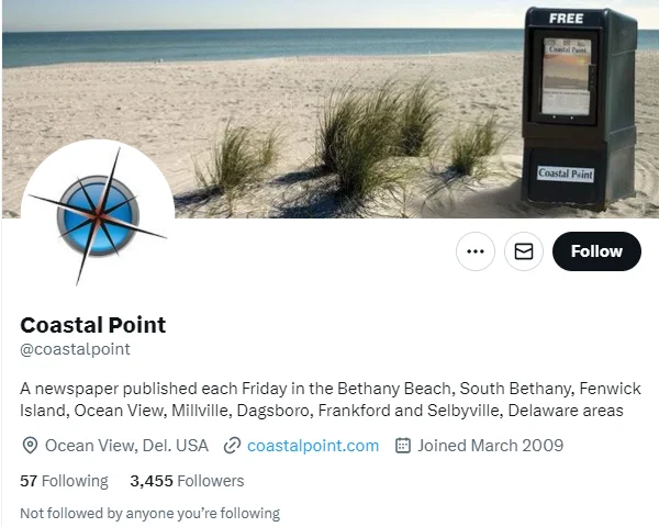 Coastal Point twitter profile screenshot