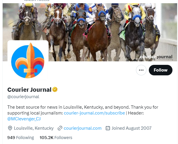 Courier Journal twitter profile screenshot