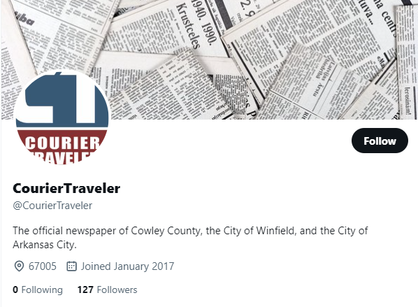 Courier Traveler twitter profile screenshot