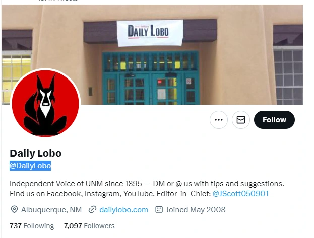 Daily Lobo twitter profile screenshot