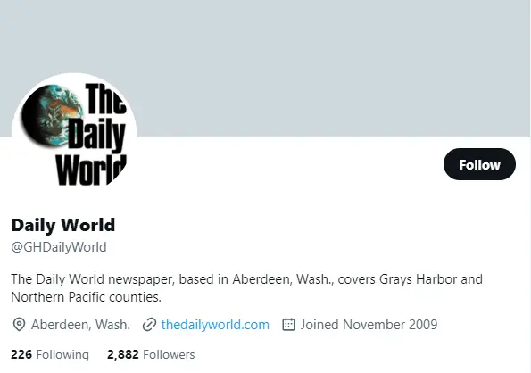 Daily World twitter profile screenshot