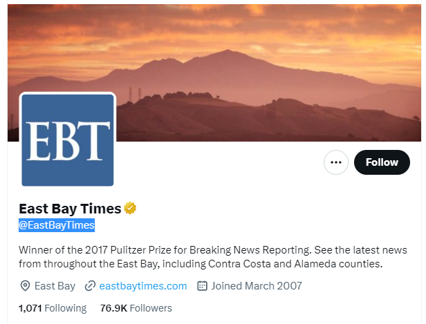 East Bay Times twitter profile screenshot